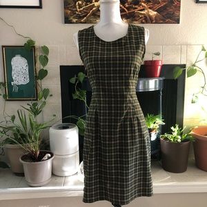 Vintage 1990s Y2K Plaid Pinafore Dress